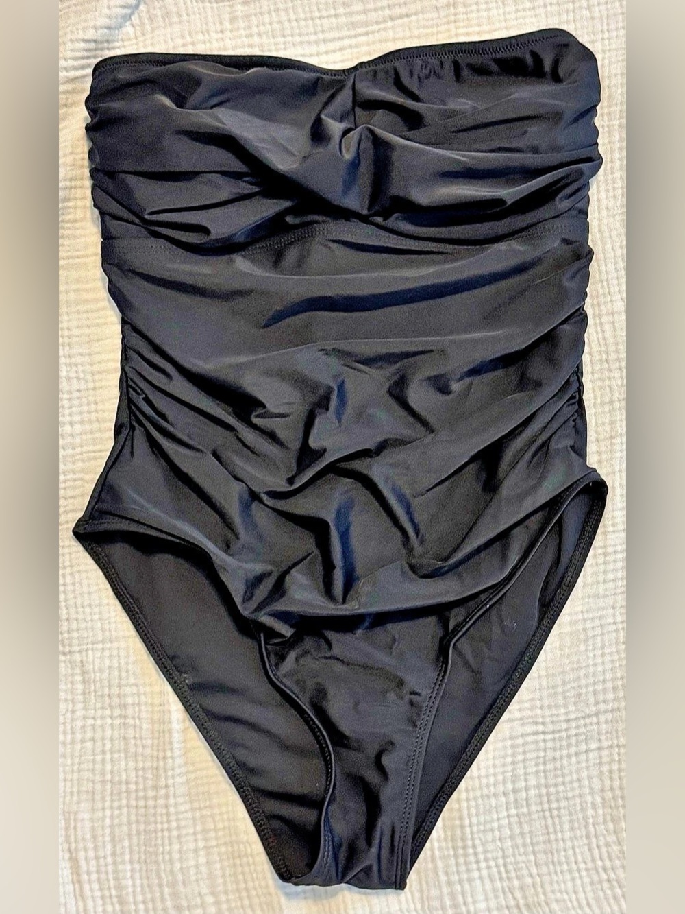 Strapless One-Piece Black Swimsuit